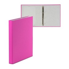 Folder on 4 rings A4, Erichkrause Neon, 35 mm, 1750 microns, laminated, solid cover, pink