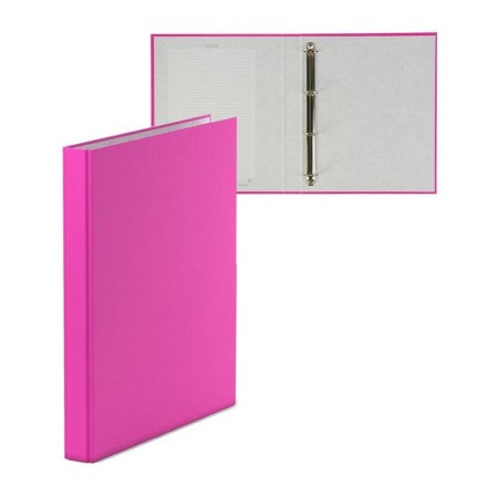 Folder on 4 rings A4, Erichkrause Neon, 35 mm, 1750 microns, laminated, solid cover, pink