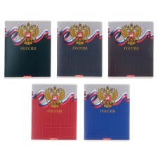 A notebook of 96 sheets in the Russian Coat of arms cage, cover coated cardboard, selective UV-lak, OFSET block, mix