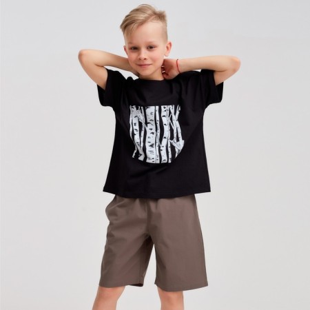 T -shirt Children's minku "Birch", Black color, height 152-3