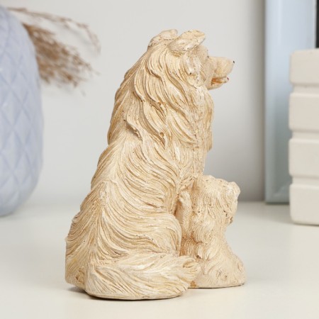 Figure "Collles with puppies" beige, 10x6x8cm-2