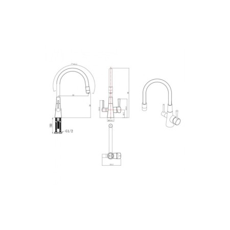 LEMARK COMFORT LM3075BL kitchen mixer, single -leaf, drinking output, black-7