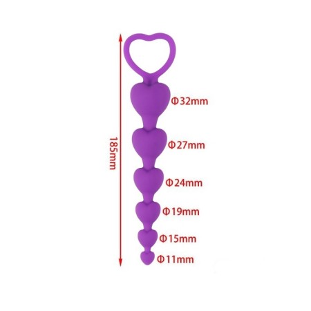 Анальные шарики Оки-Чпоки, Soft touch silicone, d= 11-32 мм, h= 140 мм, фиолетовый-2