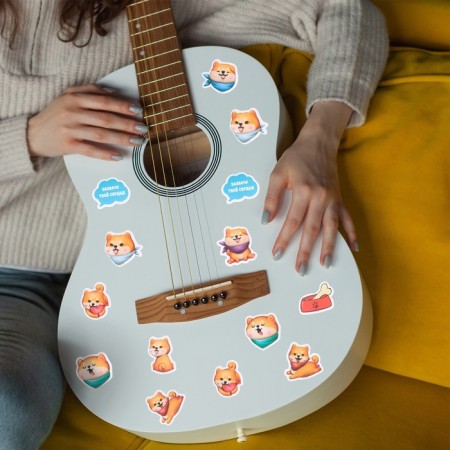 A set of paper stickers "Pyosik", 10 pcs-4