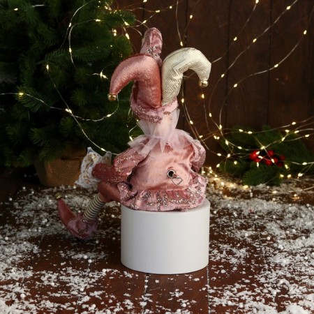 New Year's Jester "In an elegant suit" Music moves his head, 46 cm, lilac-2