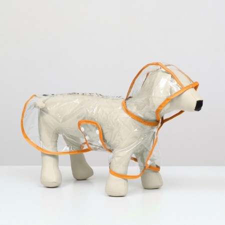 Dog raincoat, size S (DS 22, OG 35-38, Osh 36 cm), orange