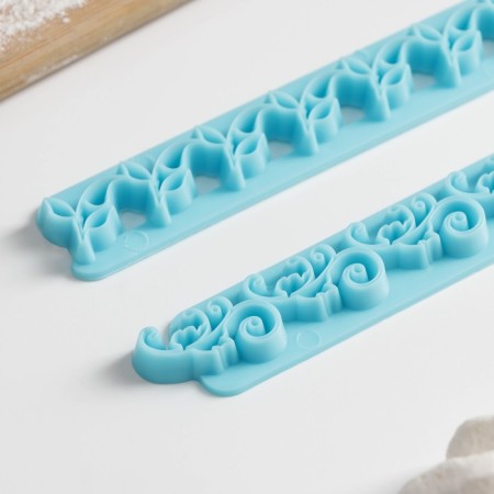 A set of seals for marzipan and test "Leaflets", 2 pcs, 17 × 2 × 0.8 cm-2
