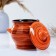 Ceramic pot for baking No. 6, 0.65l / 12x12cm, orange strip