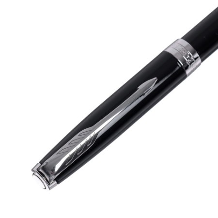 Ballpoint pen Parker Sonnet Core K530 Lacquer Deep Black CT M 1.0 mm, brass body, black ink (1931502)-3
