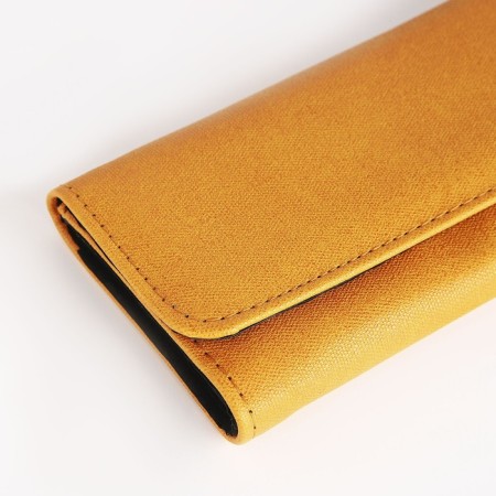Women's wallet on the button, yellow color-2