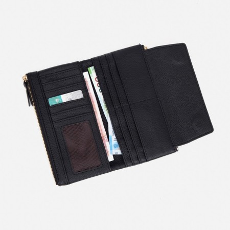 Women's wallet on magnets, black color-3