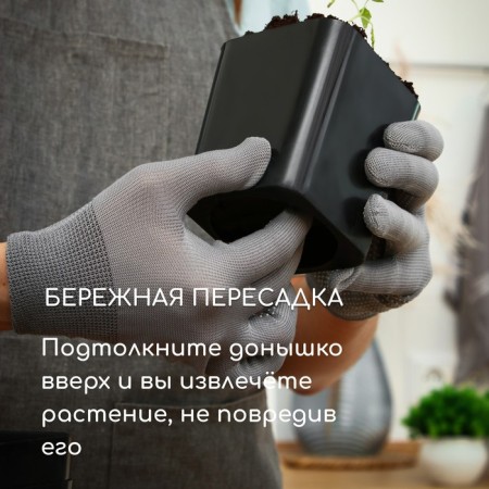 Pot for seedlings, 300 ml, d = 7 cm, h = 7 cm, black, Greengo-3