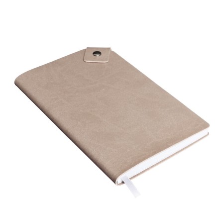 The diary is low, 120x200 mm 128 sheets, leatherette, gray block 70 g/m2, lies, a refrain with a colored button, gray-2
