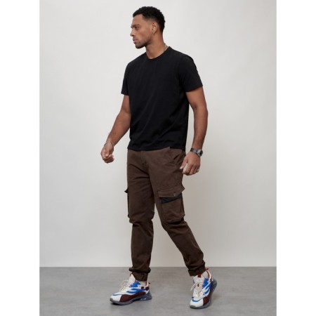 Cargo jeans men, size 48, brown color-1