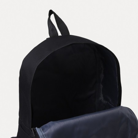 A backpack with a zipper, an outer pocket, a set of a chover, bag, black color-4