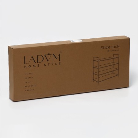 Metal shoe LadOM, 4 tiers, 60 × 27 × 64 cm, black color-9