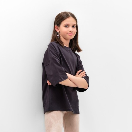 T -shirt Children's Minaku: Basic Line Kids graphite color, height 98-2