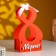 Wooden Kashpo "March 8" (17*10*28.5) red-white