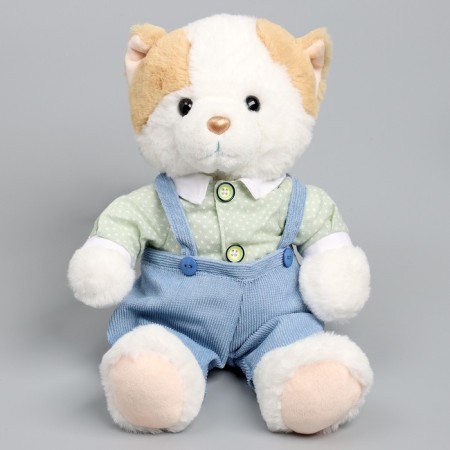 Soft toy "Little Friend", a cat in a blue overalls-2