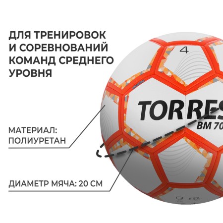 Ball football Torres BM 700, PU, ​​hybrid stitch, 32 panels, p. 4-1