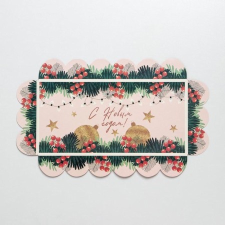 Box for confectionery products with PVC lid "garlands", 10.5 x 21 x 3 cm, new year-4