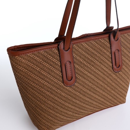 Luggage bag with lightning, medium size, brown color-3