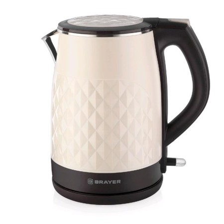Electric kettle Brayer BR1043WH, plastic, Metal flask, 1.5 l, 2200 watts, beige