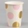 Paper glasses "peas", 6 pcs., Pink color