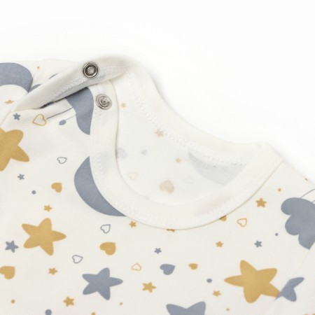 Longsliv children's color white/stars, height 68-1