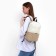 School backpack, lightning department, external pocket, beige color
