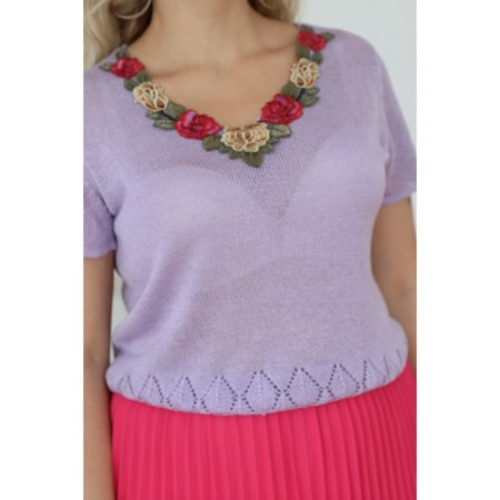 Female jumper, size 52, lilac color-7