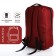Youth backpack made of textiles, external pocket, red color