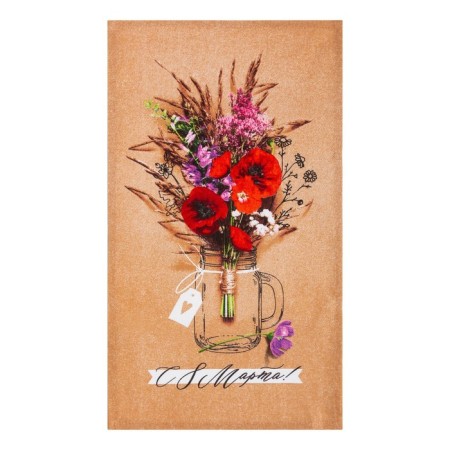 Gift set of kitchen towels “March 8: Spring holiday” 35x60 cm - 2 pcs.-1