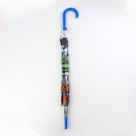 Umbrella - semi -automatic cane "butterflies", 8 knitting needles, r = 43 cm, Mix drawing-4