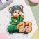 Mini-postcard "February 23" Glitter, Bear, 13x13.5 cm