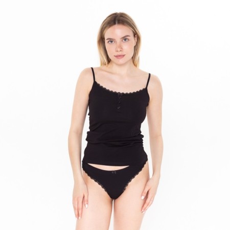 Panties female thongs, black color, size 44-46 (m)