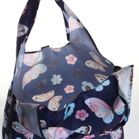 Household bag on the button, folding, blue color-2