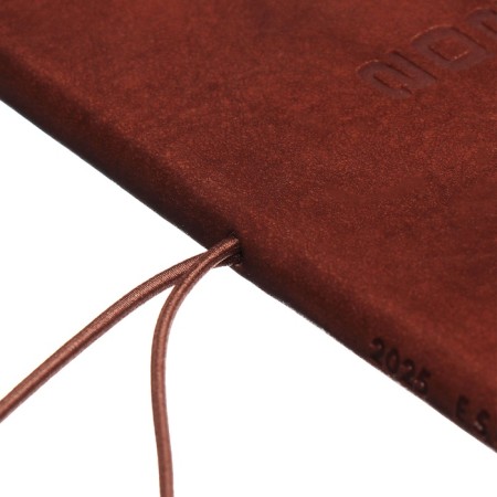 The weekly dated 2025, Escalada, 175 x 95 mm, soft cover with artificial leather, 64 sheets, pancake embossing, block 70, brown-5