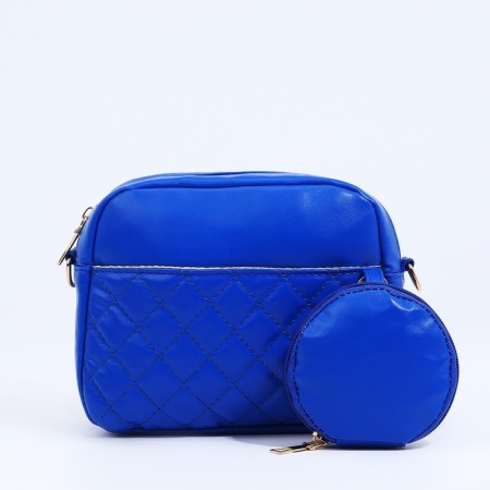 Bag Cross-Bodi with a zipper, blue color