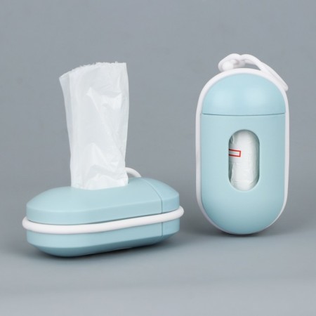 Container with packets for cleaning the dog "on a walk", the color of the blue-4