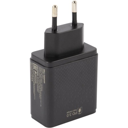 Network charger Unbröke Un-1, USB+Type-C, 3 A, indicator, black-1