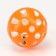 Ball for cats with a bell "Moon", 3.8 cm, orange/white