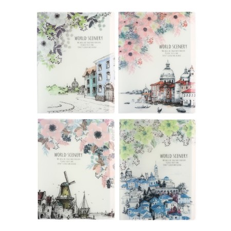 A4 folder, with 60 transparent files "City", mix