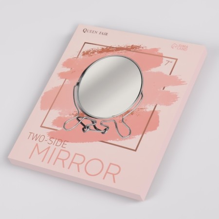 Desktop mirror - suspended “circle”, bilateral, with an increase, D mirror surface 16 cm, silver color-4