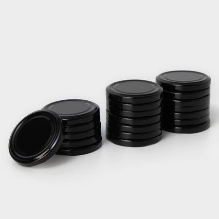 A set of conservation covers “Night”, TO-66 mm, metal, 20 pcs, black color black