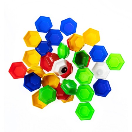 Mosaic for the smallest Baby Toys "Fish", 4 colors, 34 elements-3