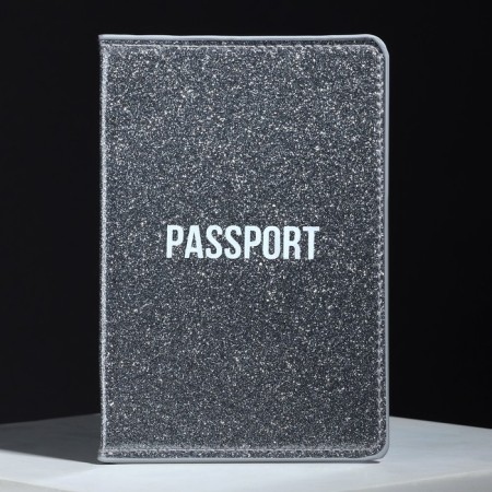 Passport passport cover, PVC shiny, gray color-2
