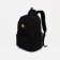 Youth backpack from textiles, 2 parts on lightning, 3 pockets, black color
