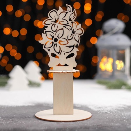 Wooden napkin "Bouquet with a bow", 25 × 13 × 13 cm-10