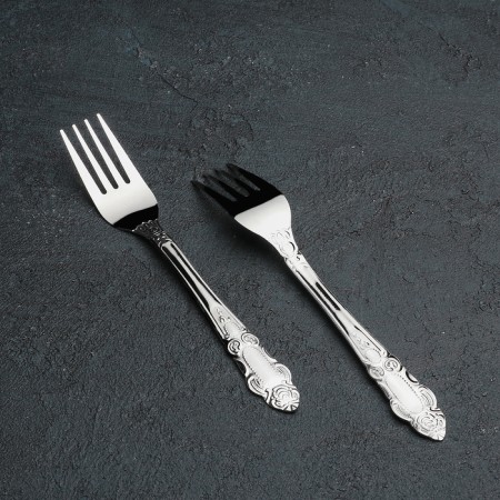 A set of canteen forks "Rusiano", h = 19 cm, 12 pcs, silver color-2